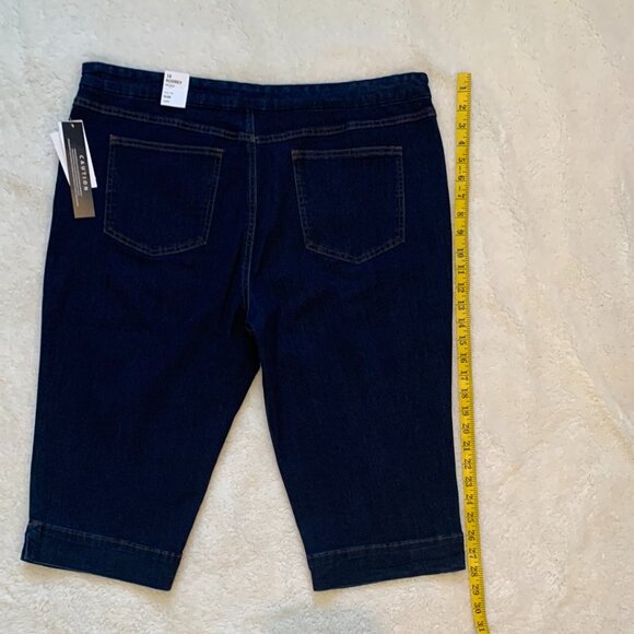 Tribal Jeans Womens 18 Audrey Mid Rise Pull On Slim Capri Blue Denim NWT - Picture 3 of 7